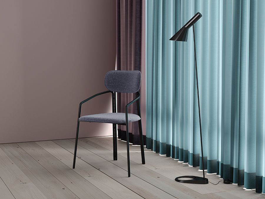 Стул Рор, round, рогожка, черный/серый | Replace