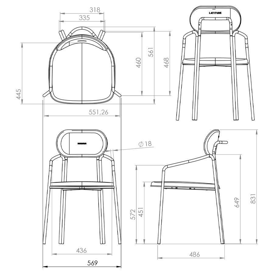 Набор из 2 стульев Рор, round, велюр, черный/розовый | Replace