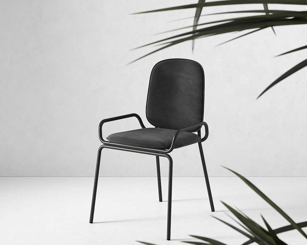 Стул Рор, double frame, велюр, черный /черный | Replace