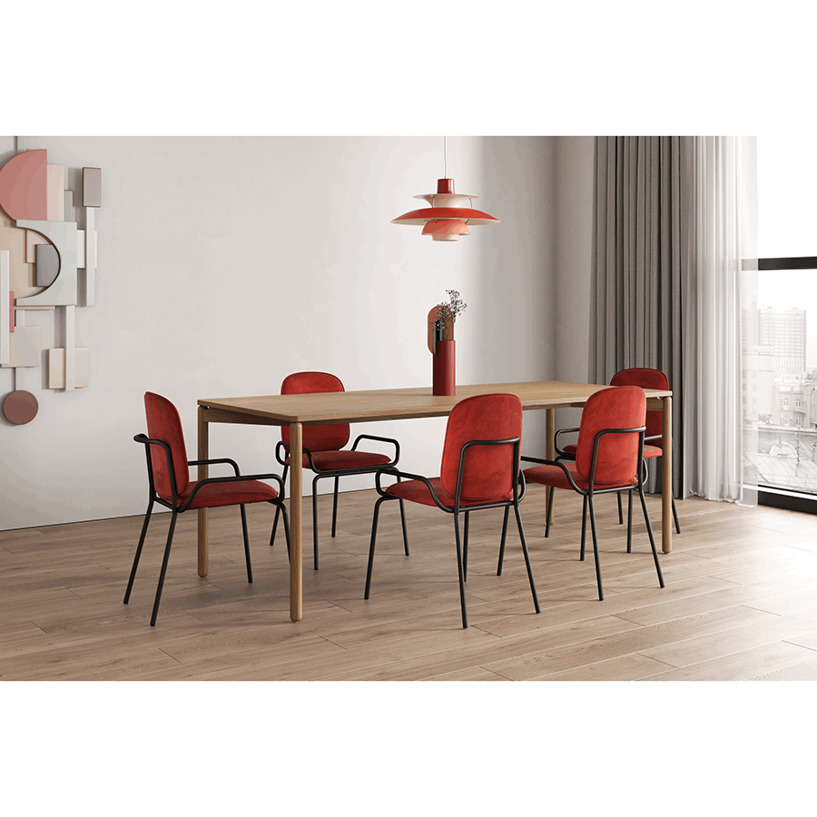 Стул Рор, double frame, велюр, черный/темно-красный | Replace