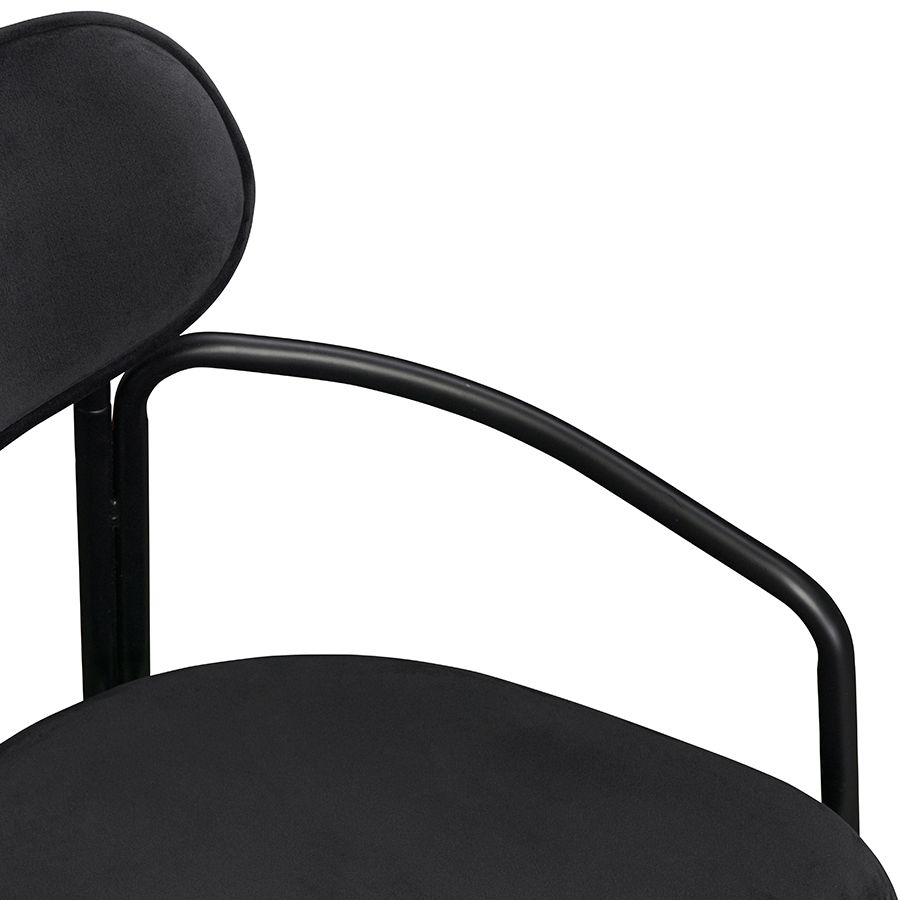 Стул Рор, round, велюр, черный/черный | Replace