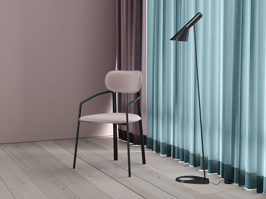 Стул Рор, round, велюр, черный/розовый | Replace