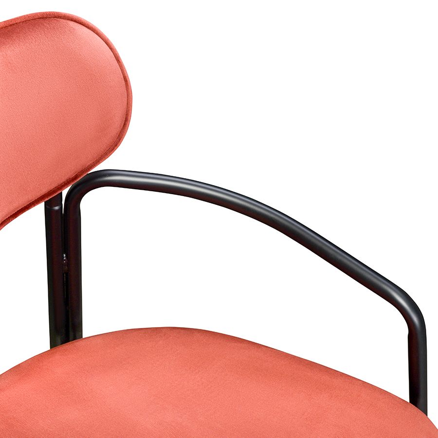 Стул Рор, round, велюр, черный/темно-красный | Replace