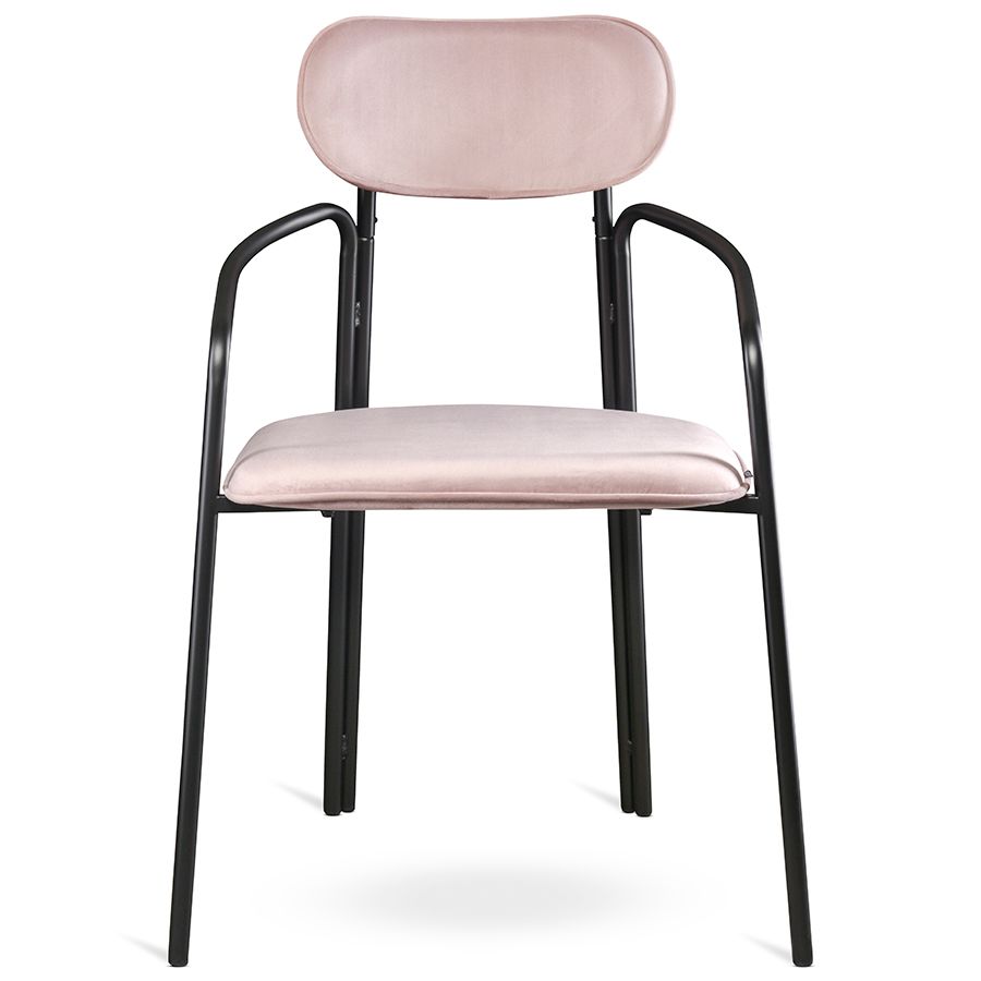 Стул Рор, round, велюр, черный/розовый | Replace