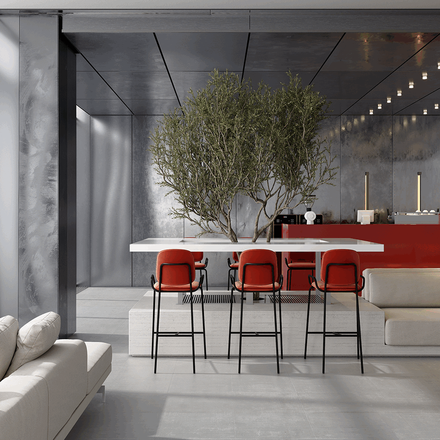 Стул барный Рор, 2 frame, велюр, черный/темно-красный | Replace