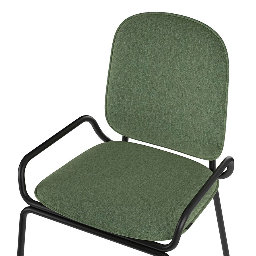 Стул Рор, 2 frame, рогожка, черный /зеленый | Replace