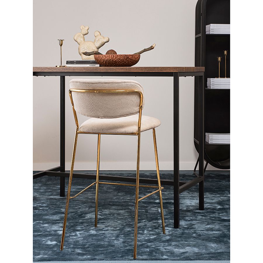 Стул барный Еирилл, шенилл, серый | Replace