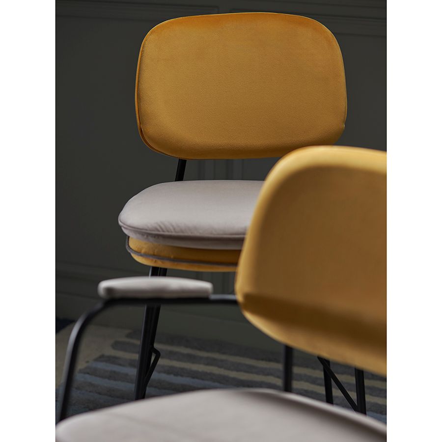 Стул Пеа, велюр, желтый/бежевый | Replace
