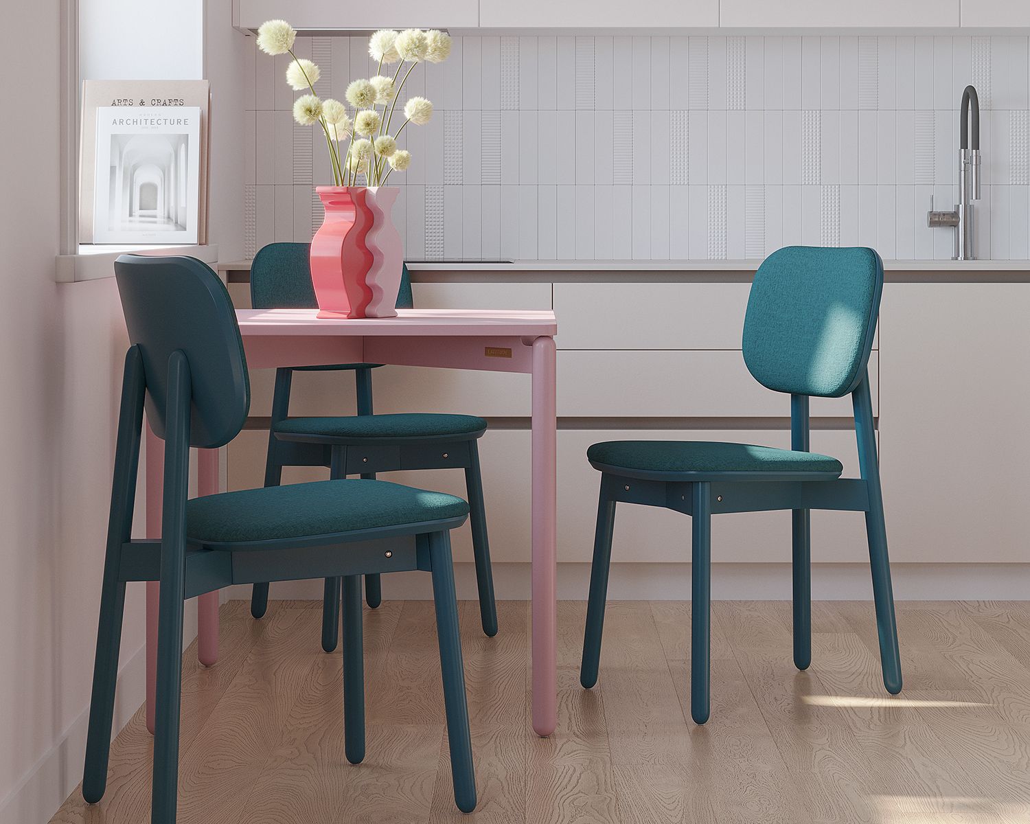 Стул Сага, рогожка, сине-зеленый | Replace