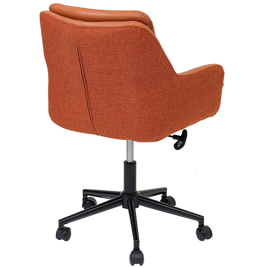 Стул на колесиках Аллар, экокожа, рогожка, коричневый | Replace