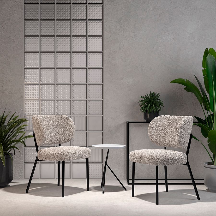 Стул Робби, букле, серо-бежевый | Replace