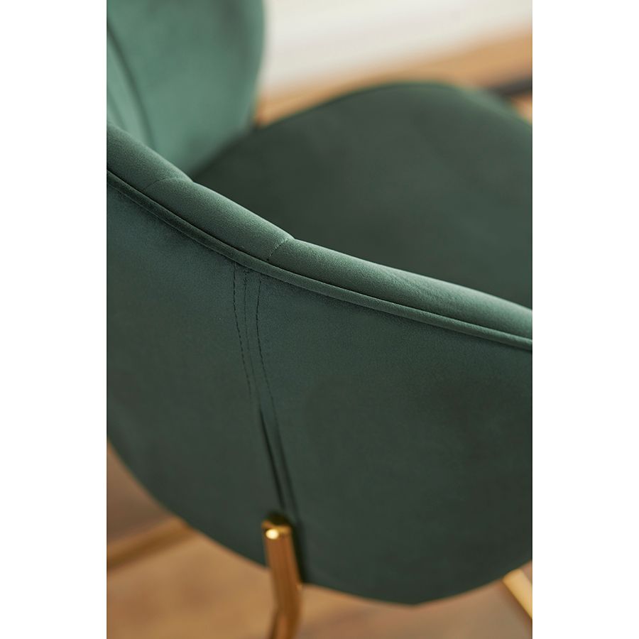 Стул полубарный Коралл, велюр, темно-зеленый | Replace