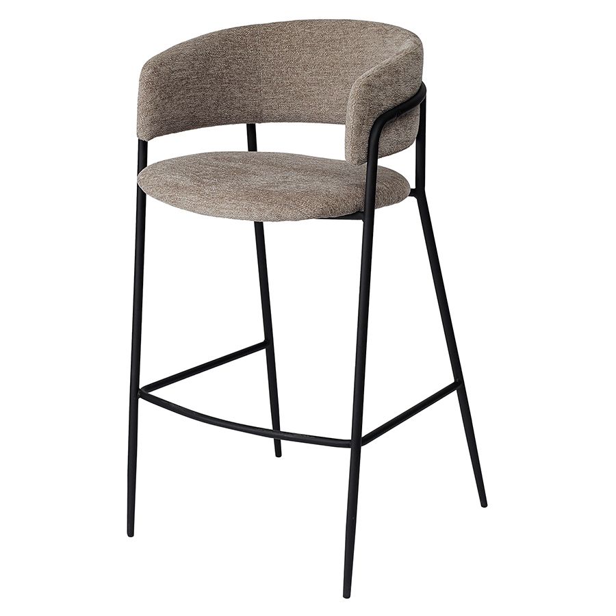 Стул барный Хелнинг, мягкий шенилл, капучино | Replace