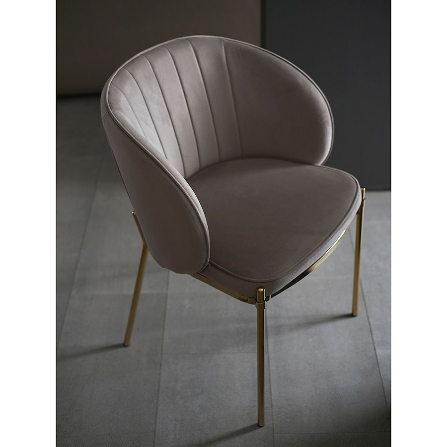 Стул Коралл, велюр, серо-бежевый | Replace