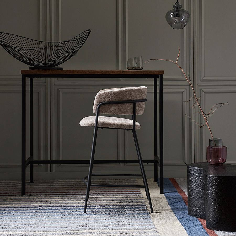 Стул полубарный Хелнинг, мягкий шенилл, капучино | Replace