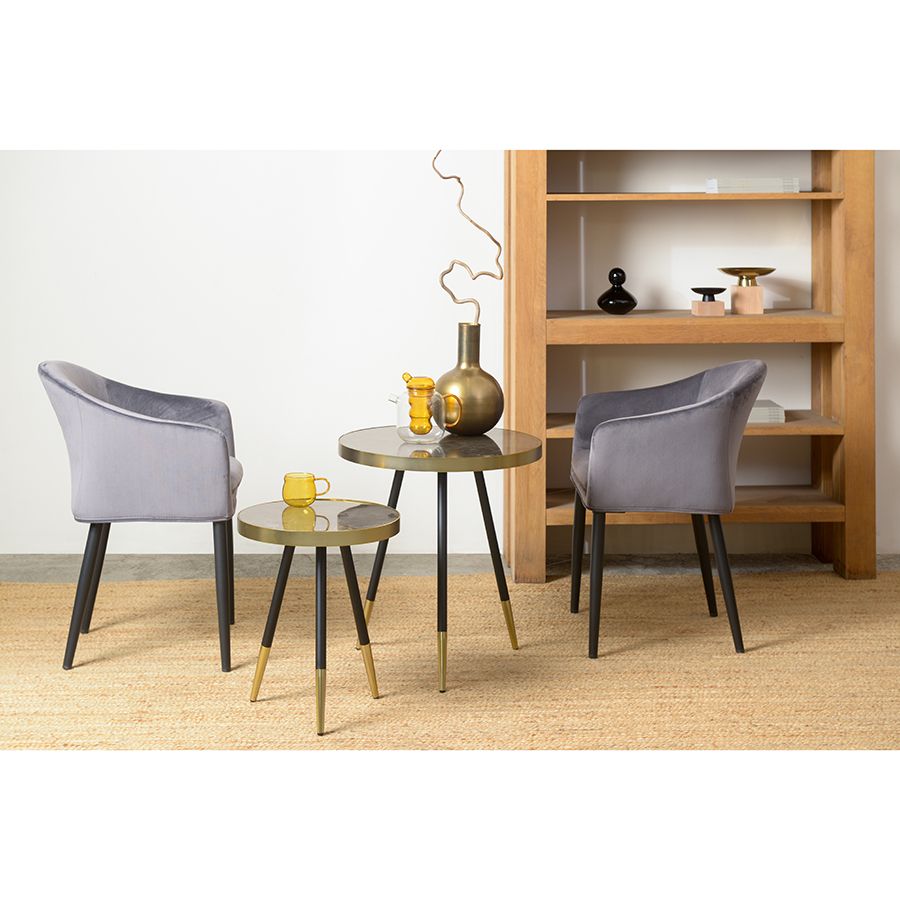 Столик Хедда, D40 см, черный/матовое золото | Replace