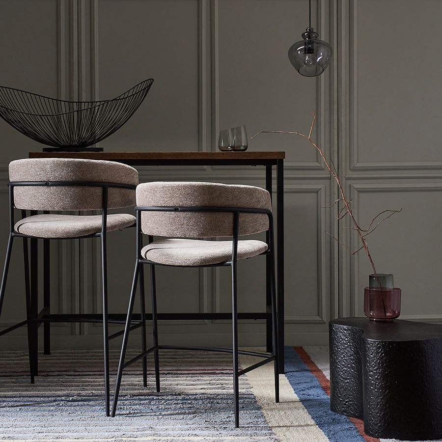 Стул полубарный Хелнинг, мягкий шенилл, капучино | Replace