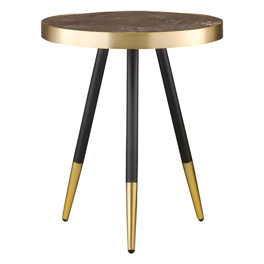 Столик Хедда, D40 см, черный/матовое золото | Replace