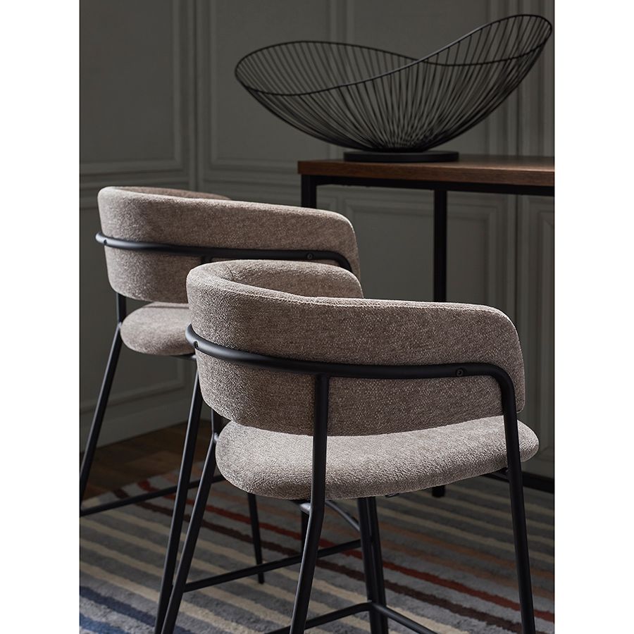 Стул барный Хелнинг, мягкий шенилл, капучино | Replace