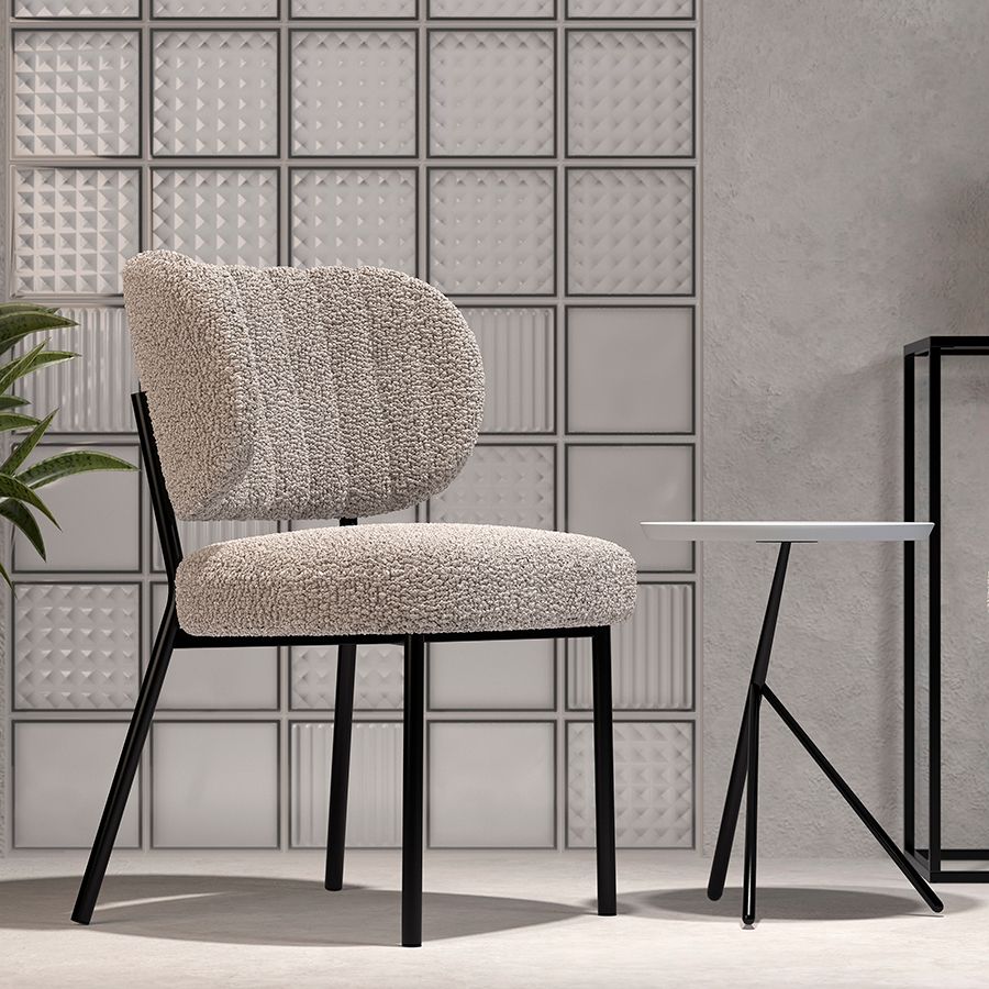 Стул Робби, букле, серо-бежевый | Replace