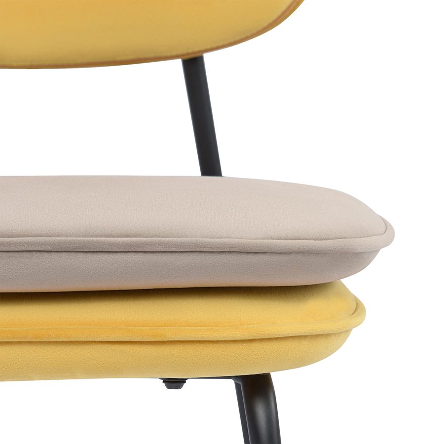 Стул Пеа, велюр, желтый/бежевый | Replace