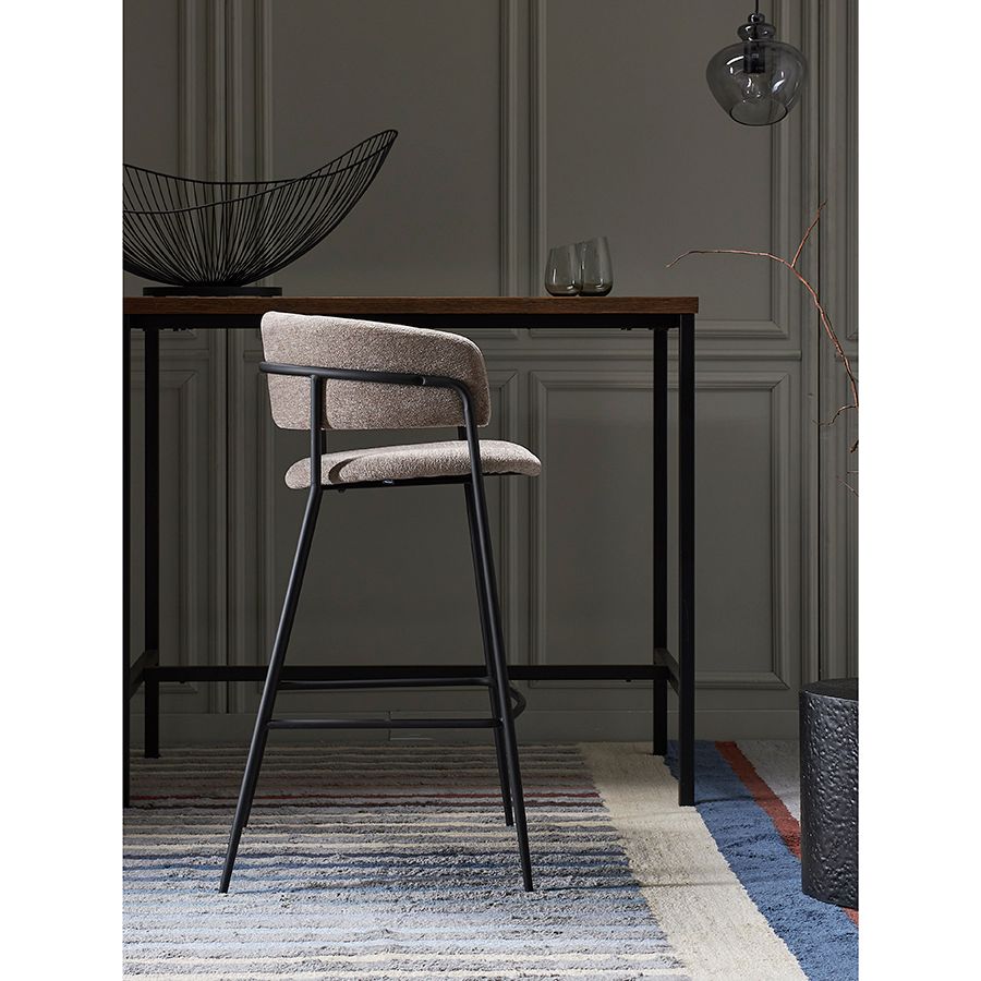 Стул барный Хелнинг, мягкий шенилл, капучино | Replace