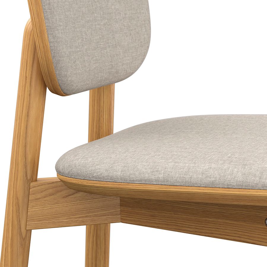 Стул полубарный с обивкой Сага, рогожка, бежевый | Replace