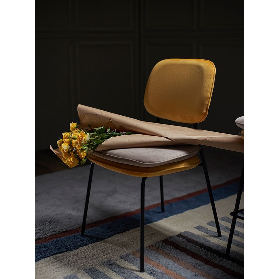 Стул Пеа, велюр, желтый/бежевый | Replace