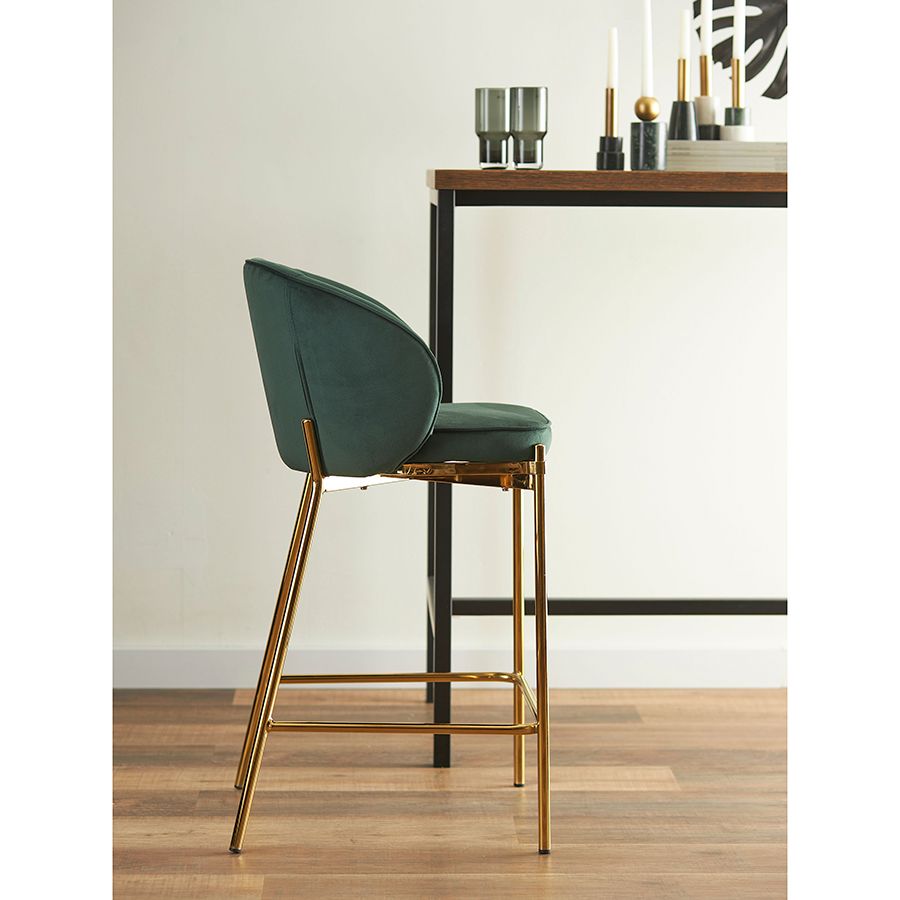 Стул полубарный Коралл, велюр, темно-зеленый | Replace