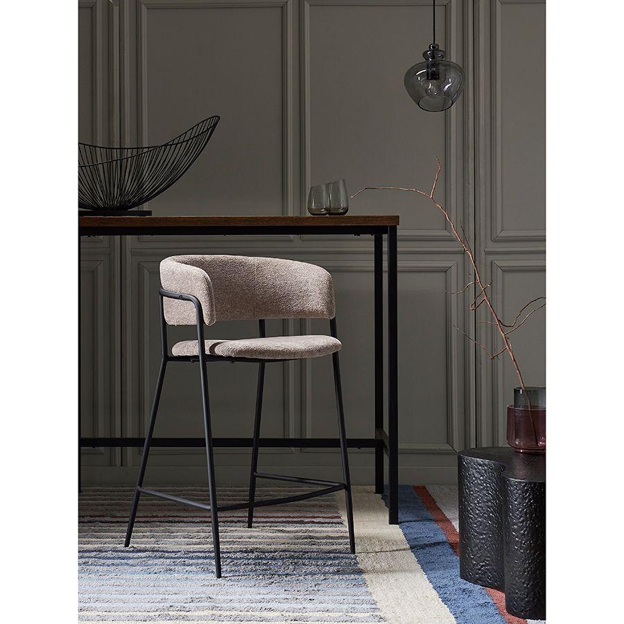 Стул полубарный Хелнинг, мягкий шенилл, капучино | Replace