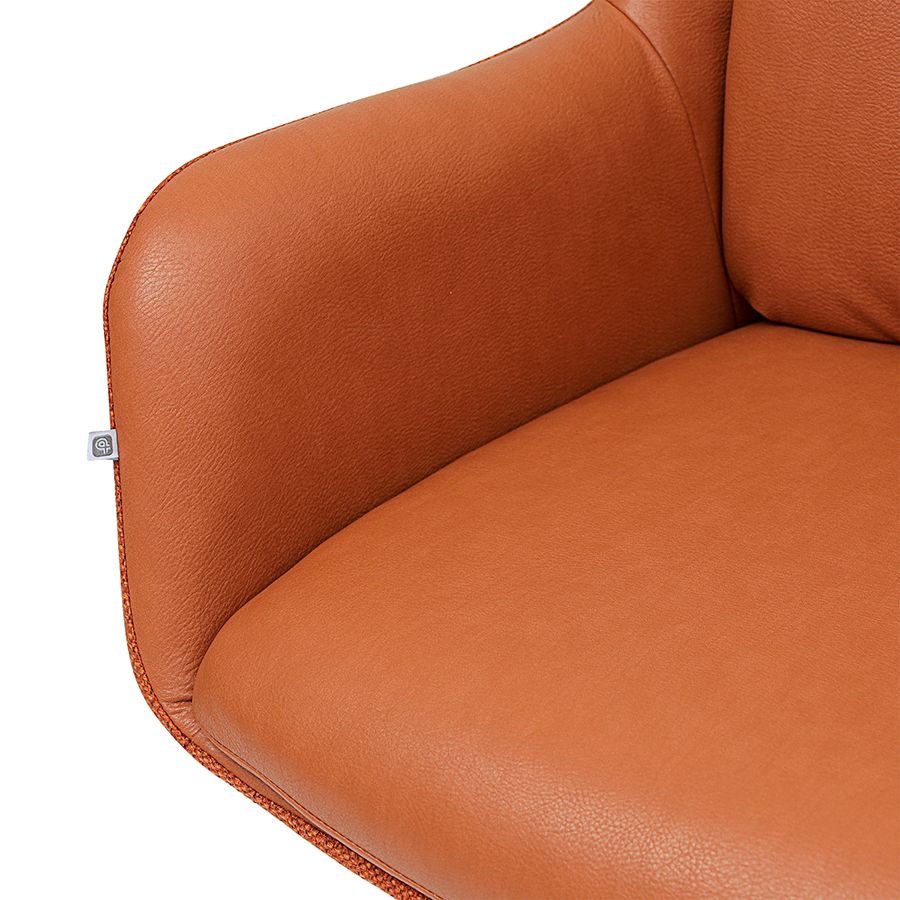 Стул на колесиках Аллар, экокожа, рогожка, коричневый | Replace