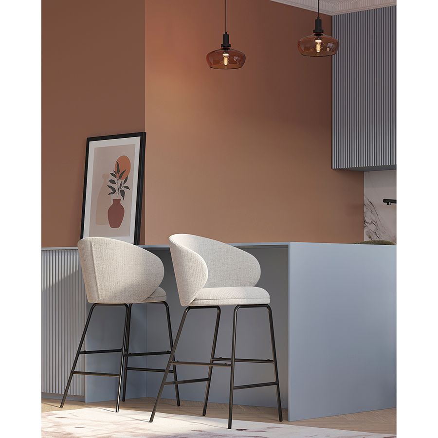 Стул полубарный Комфи, рогожка, топленое молоко | Replace