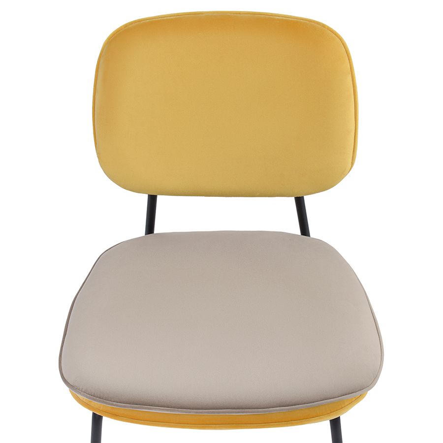 Стул Пеа, велюр, желтый/бежевый | Replace
