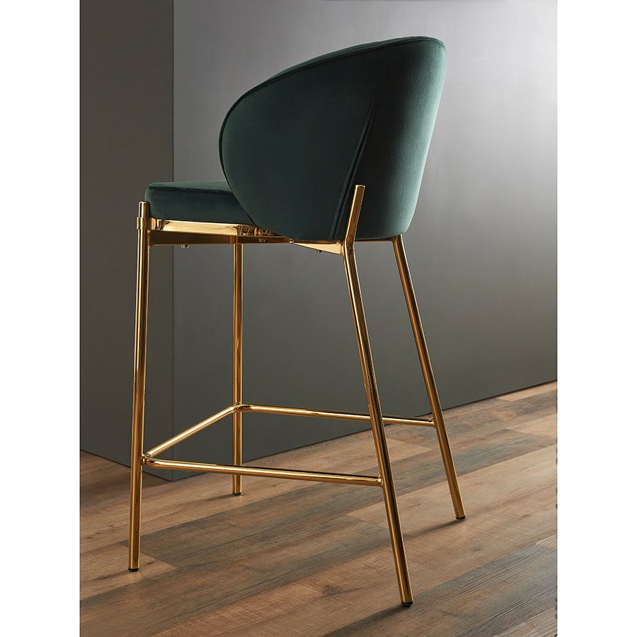 Стул полубарный Коралл, велюр, темно-зеленый | Replace