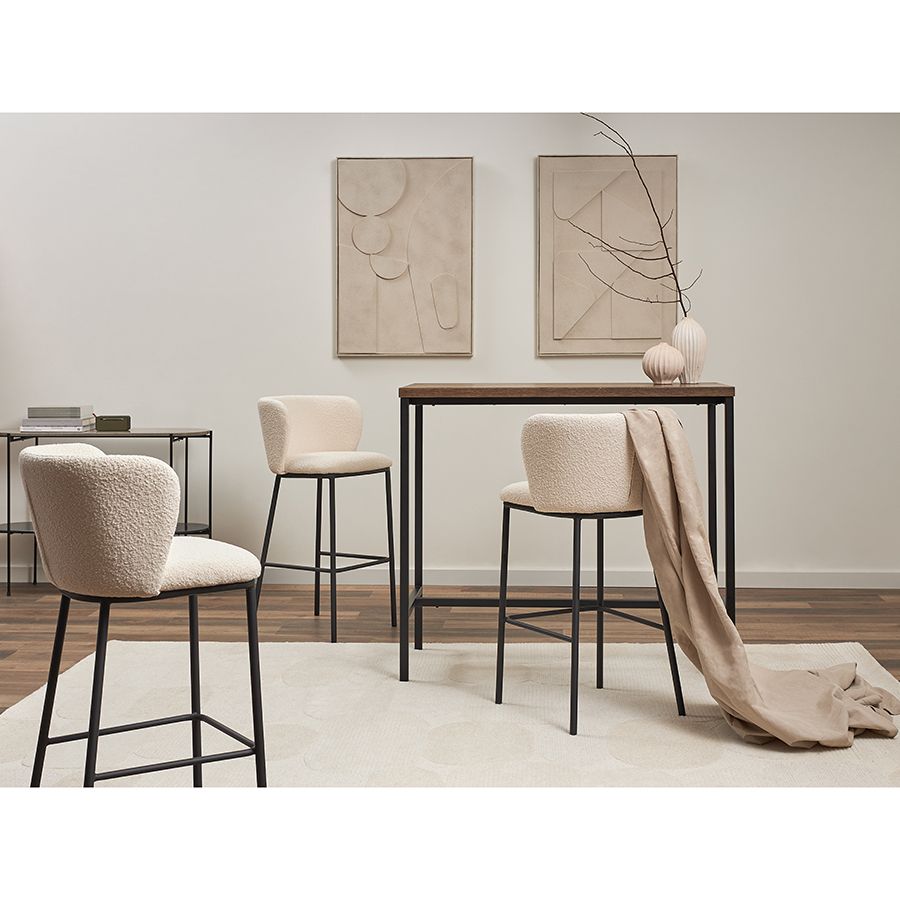 Стул барный Фогги, букле, молочный | Replace