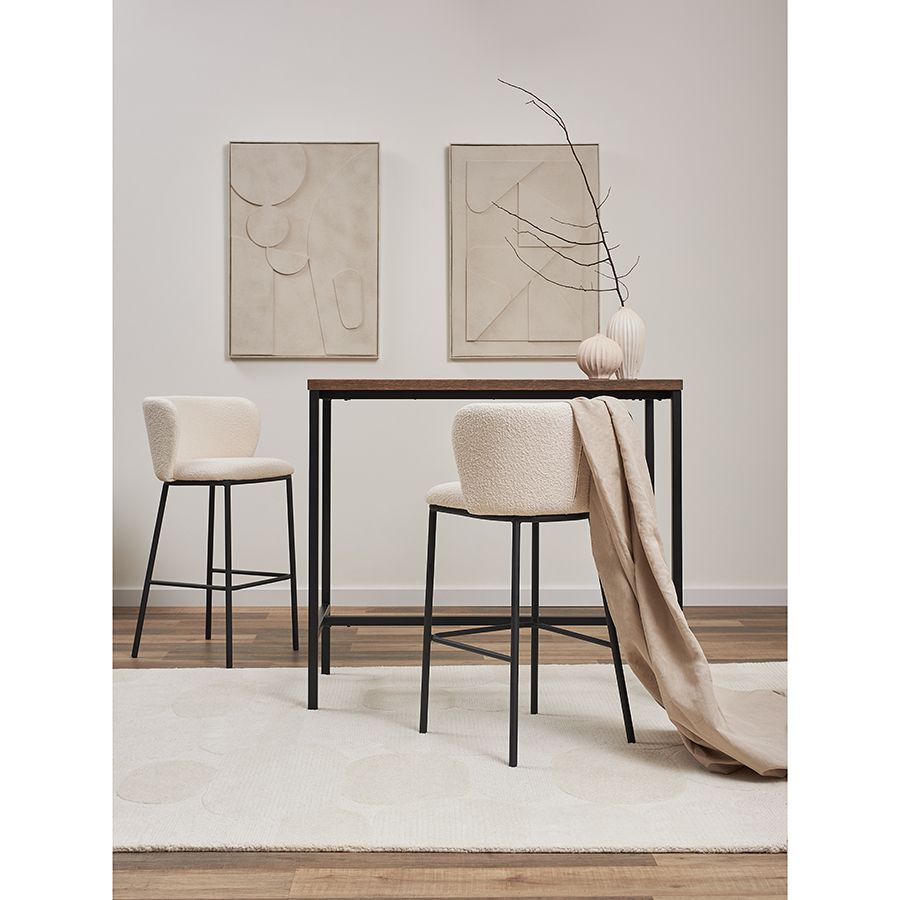 Стул барный Фогги, букле, молочный | Replace