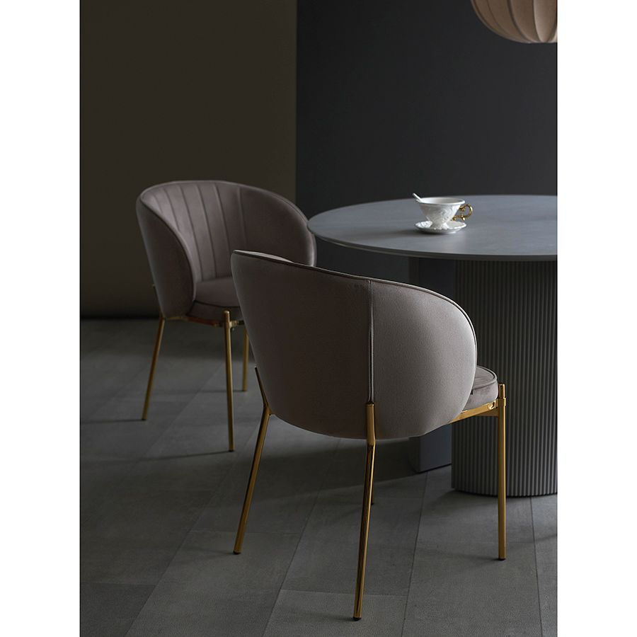 Стул Коралл, велюр, серо-бежевый | Replace