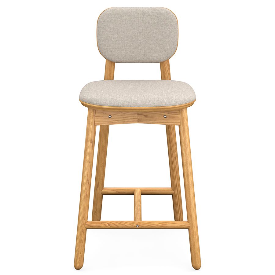 Стул полубарный с обивкой Сага, рогожка, бежевый | Replace