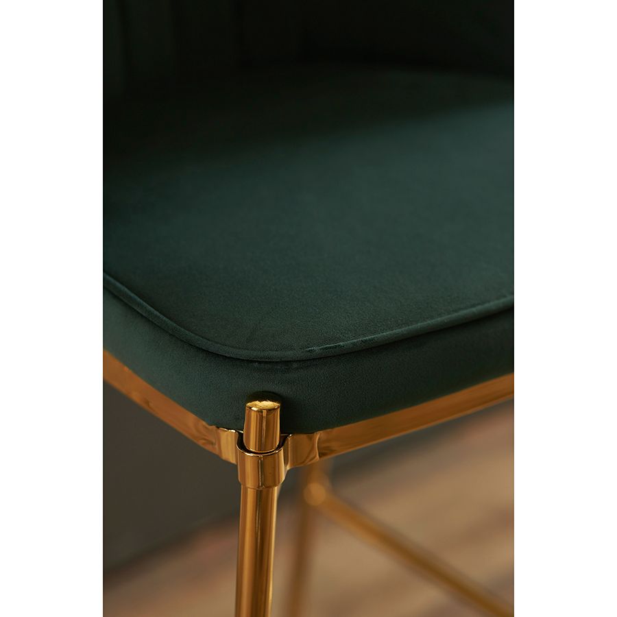 Стул полубарный Коралл, велюр, темно-зеленый | Replace