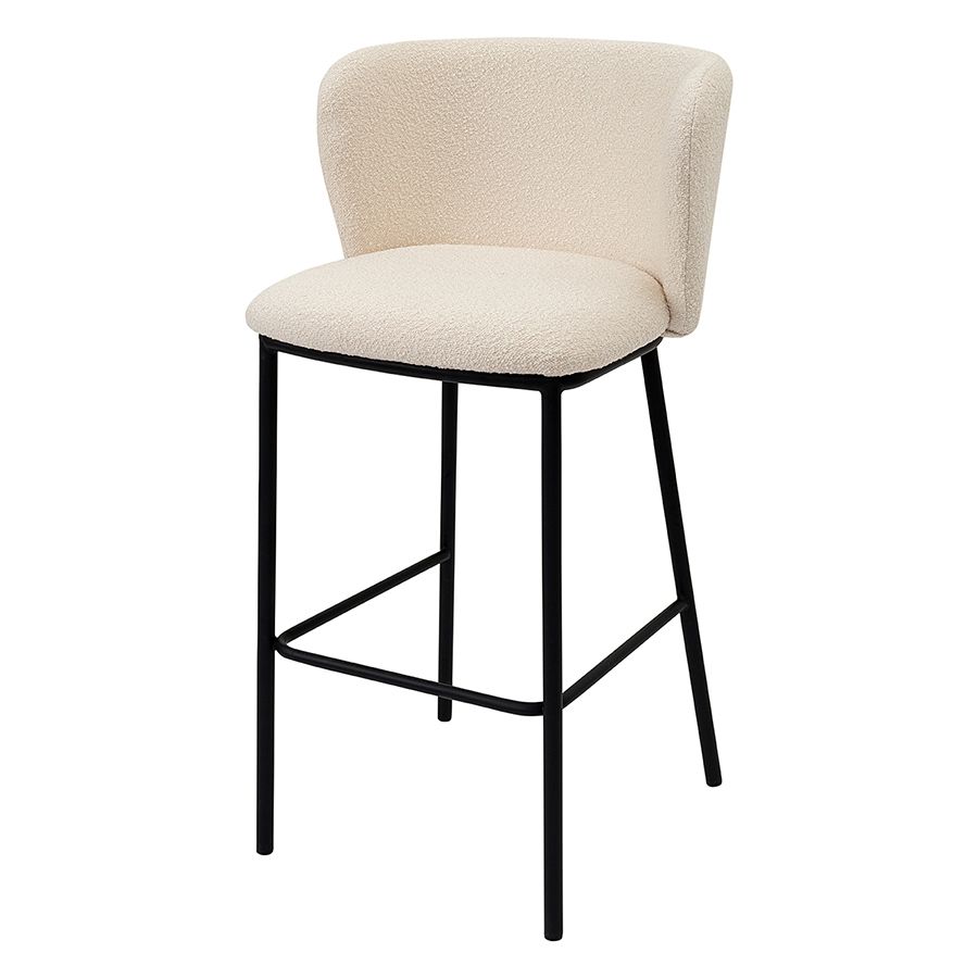 Стул барный Фогги, букле, молочный | Replace