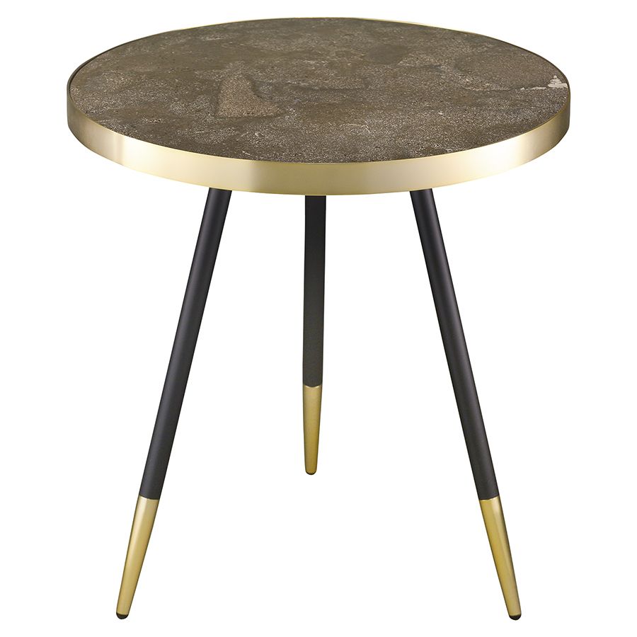 Столик Хедда, D55 см, черный/матовое золото | Replace