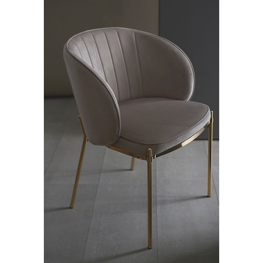 Стул Коралл, велюр, серо-бежевый | Replace