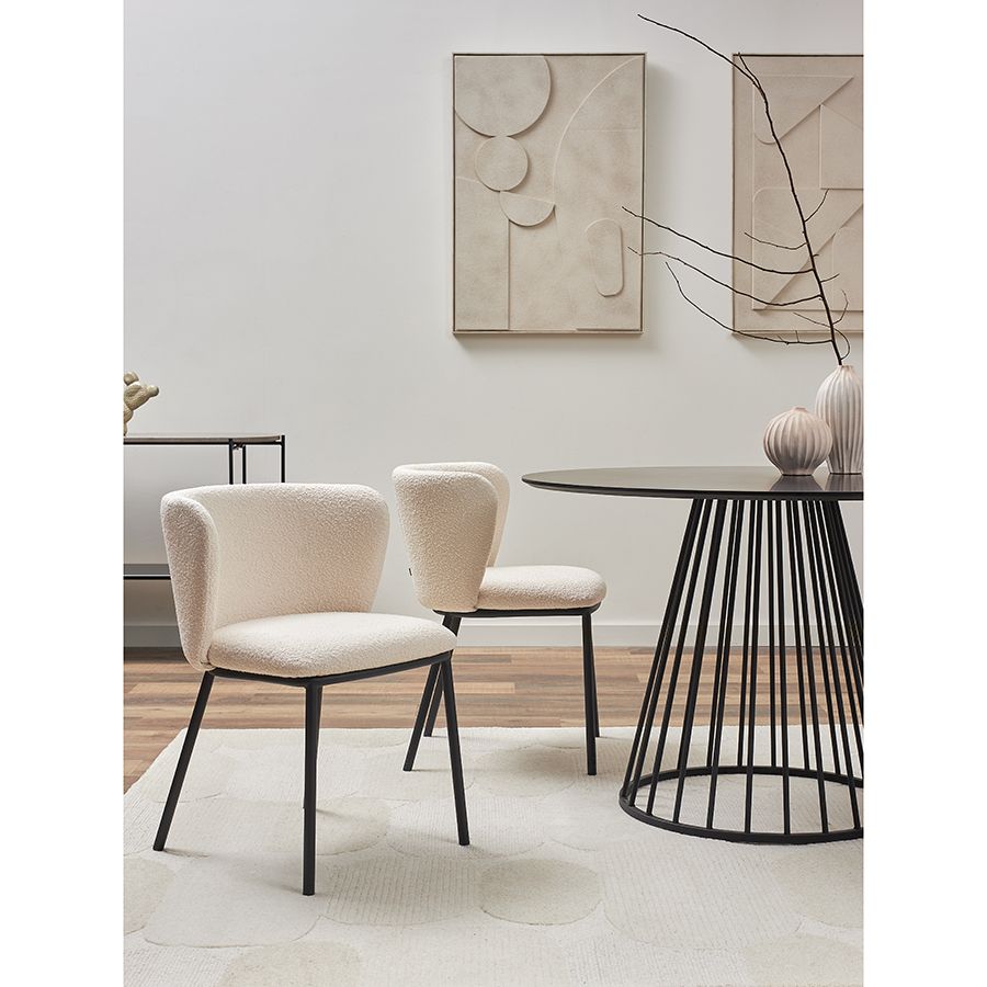 Стул Фогги, букле, молочный | Replace