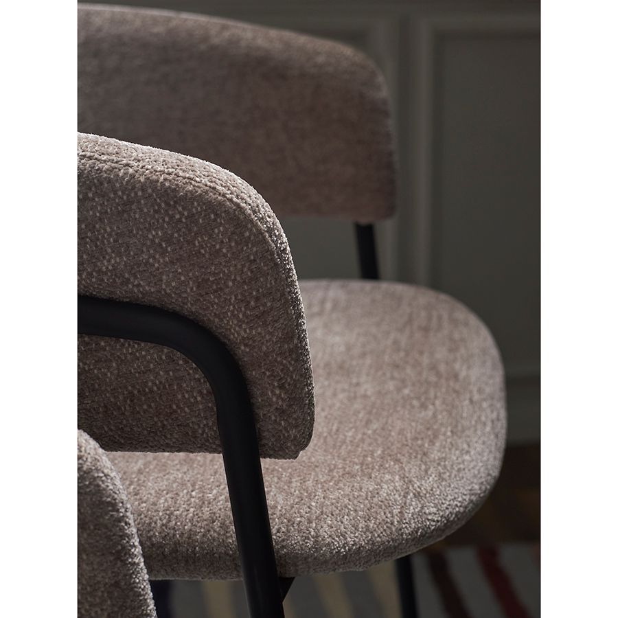 Стул барный Хелнинг, мягкий шенилл, капучино | Replace