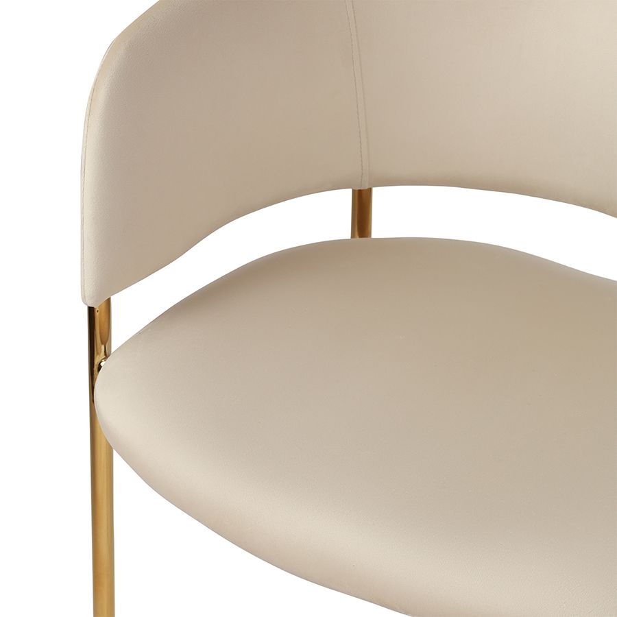 Стул Хелнинг, велюр, латунь/бежевый | Replace