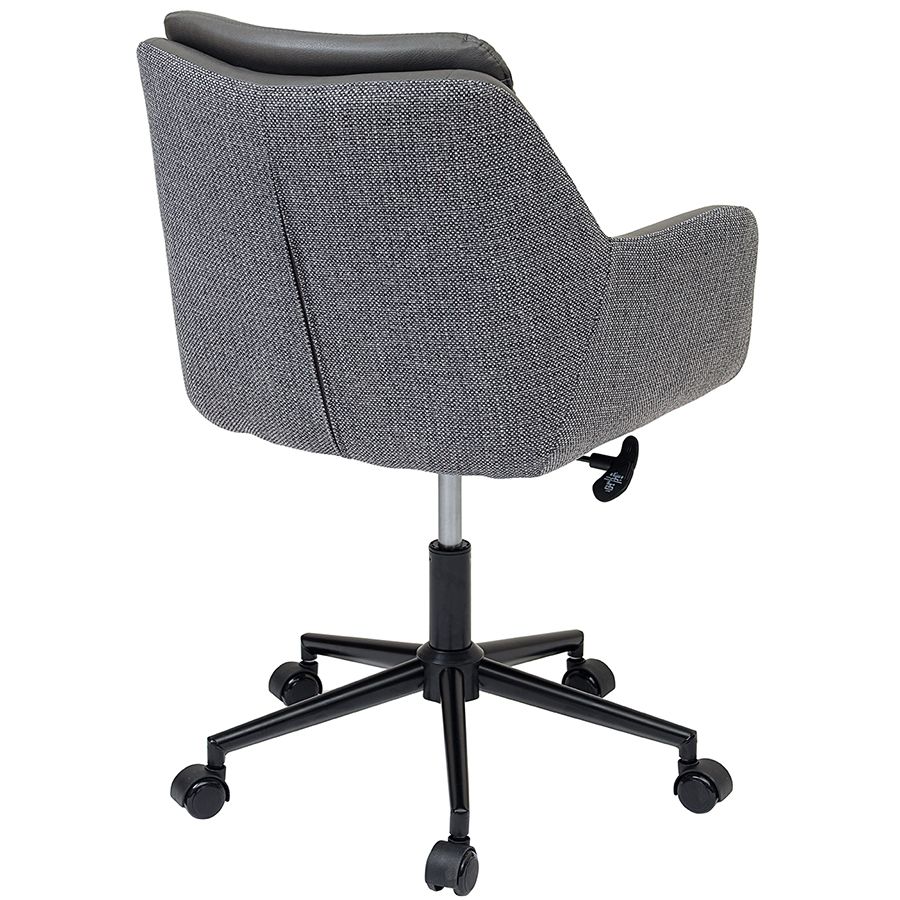 Стул на колесиках Аллар, экокожа, рогожка, серый | Replace