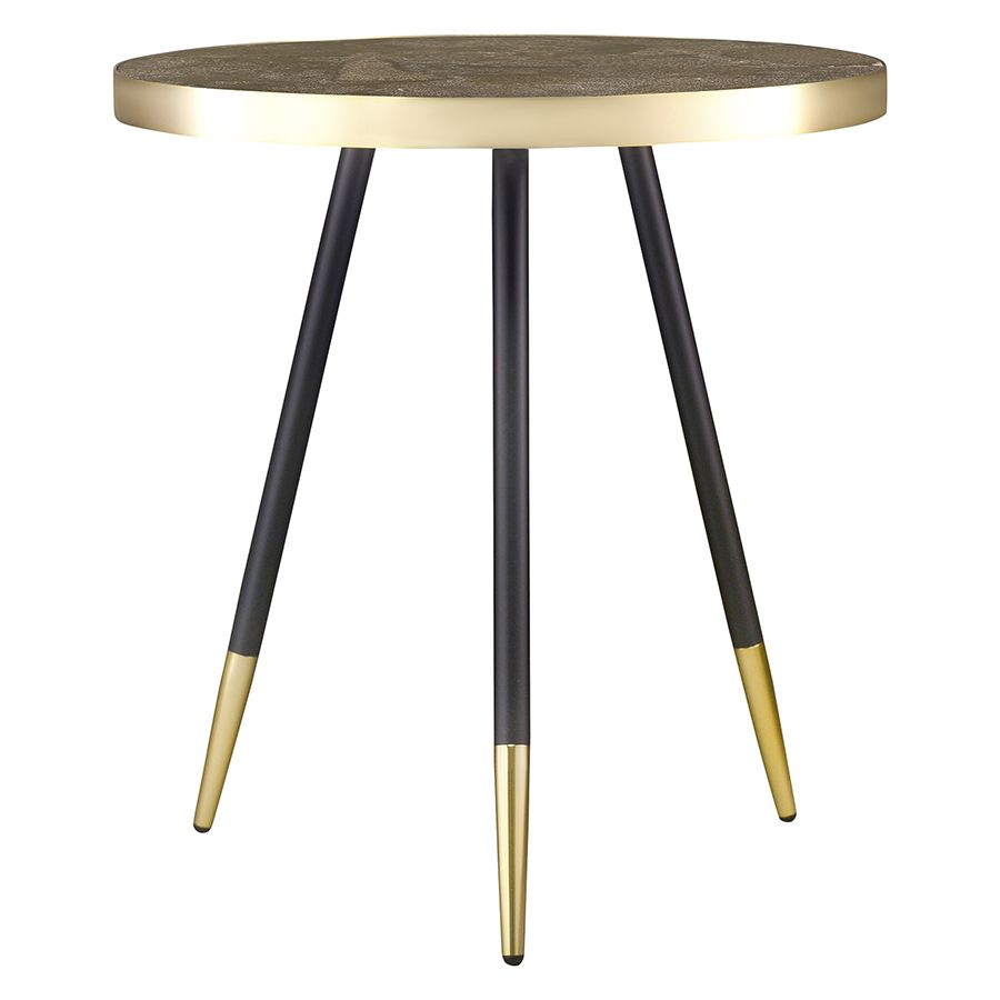 Столик Хедда, D55 см, черный/матовое золото | Replace