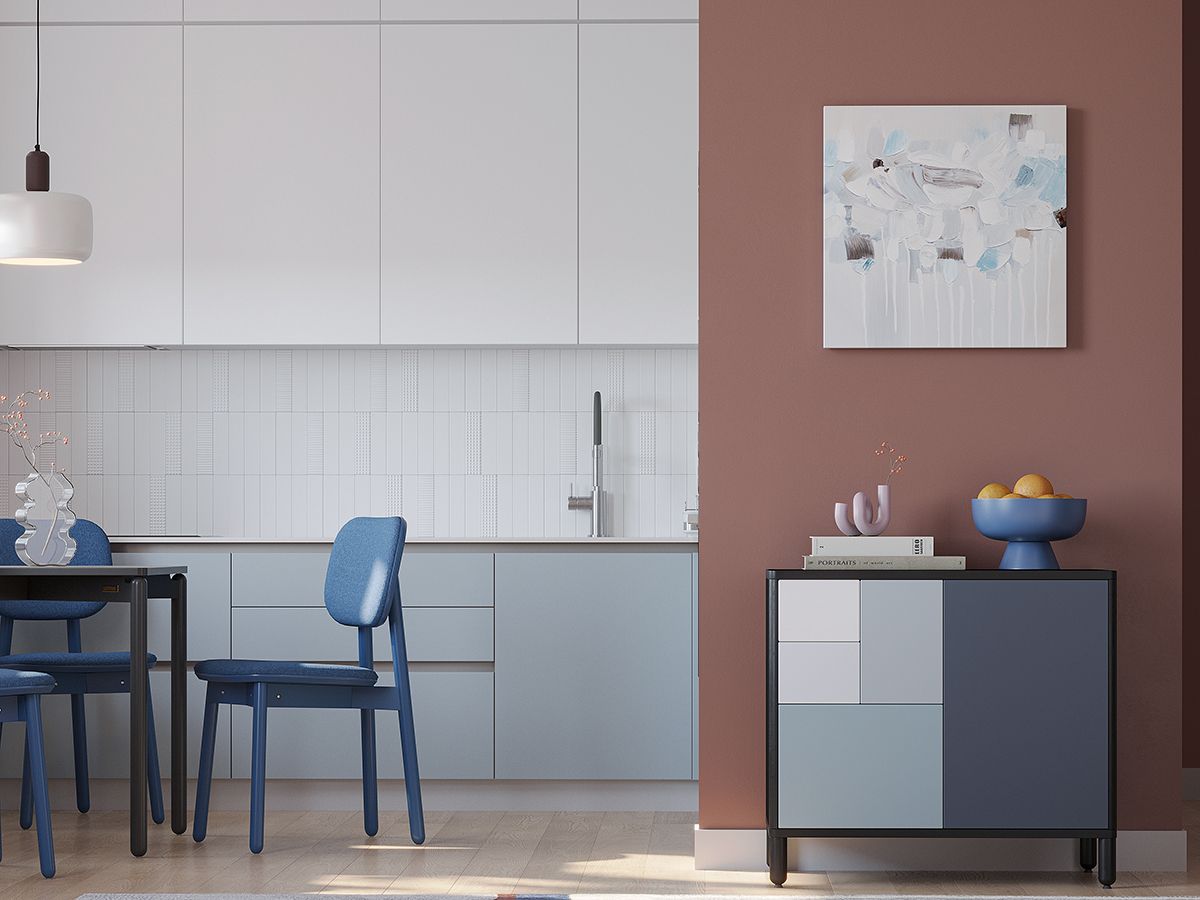 Стул Сага, рогожка, сине-зеленый | Replace