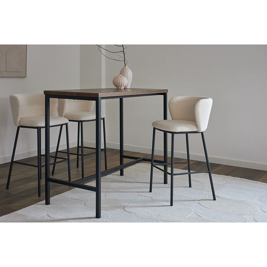 Стул барный Фогги, букле, молочный | Replace