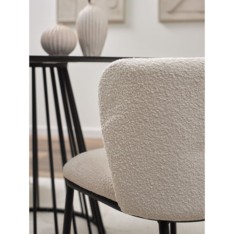 Стул Фогги, букле, молочный | Replace